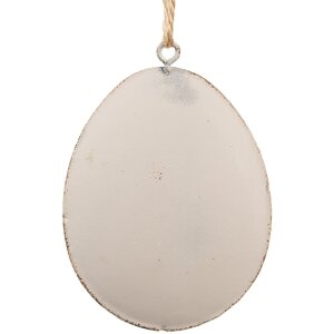 Clayre & Eef 6Y5575 Decorative hanger egg 8x1x6 cm Grey - Easter decor