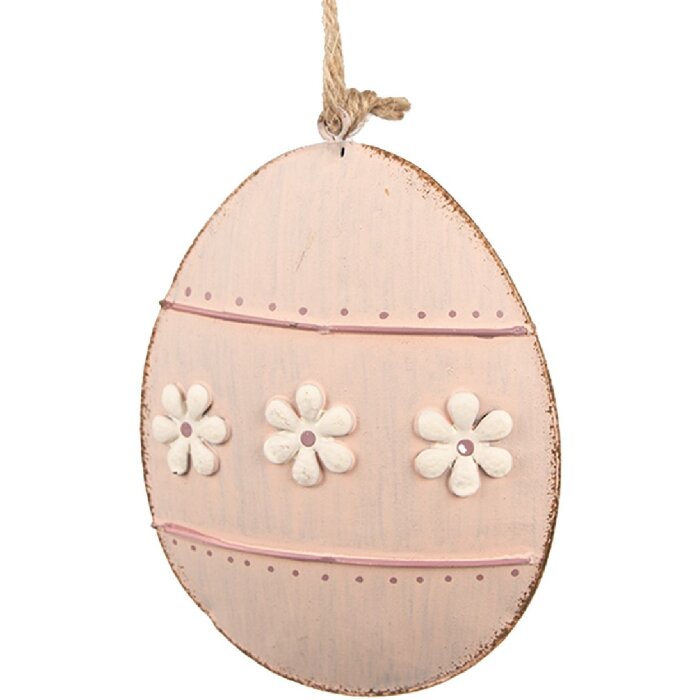 Clayre & Eef 6Y5576 Decorative Hanger Egg Pink 10x2x8 cm