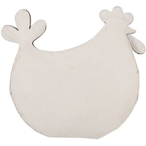 Clayre & Eef 6Y5579 Decorative Chicken 15x6x14 cm White - Rural Charm