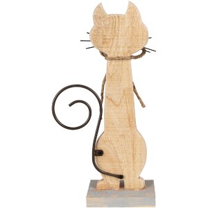 Clayre & Eef 6Y5594 Decoration Cat 21x8x38 cm White