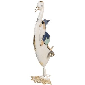 Clayre & Eef 6Y5595 Decorative Goose 15x13x36cm White Blue