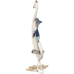 Clayre & Eef 6Y5595 Decorative Goose 15x13x36cm White Blue