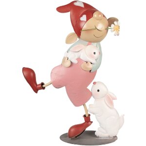 Clayre & Eef 6Y5596 Decorative gnome 40x15x55 cm Pink...