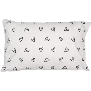 Clayre & Eef BSL36 Cushion Cover White Grey 30x50 cm...