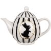 Clayre & Eef CBTE Teapot White Black 20x12x15 cm 675 ml