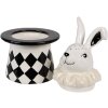 Clayre & Eef CBVO Storage Pot White Black 13x13x20 cm