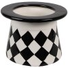 Clayre & Eef CBVO Storage Pot White Black 13x13x20 cm