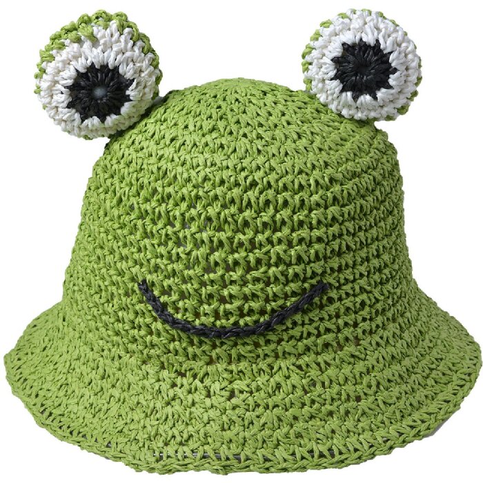 Juleeze JZCHA0018 Sun hat kids green frog design 52 cm