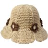 Juleeze JZH001 Childrens hat Beige flower appliqué One Size Sun protection