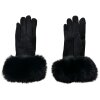 Juleeze JZGL0064Z Elegant Ladies Gloves Fur Cuff Black S/M