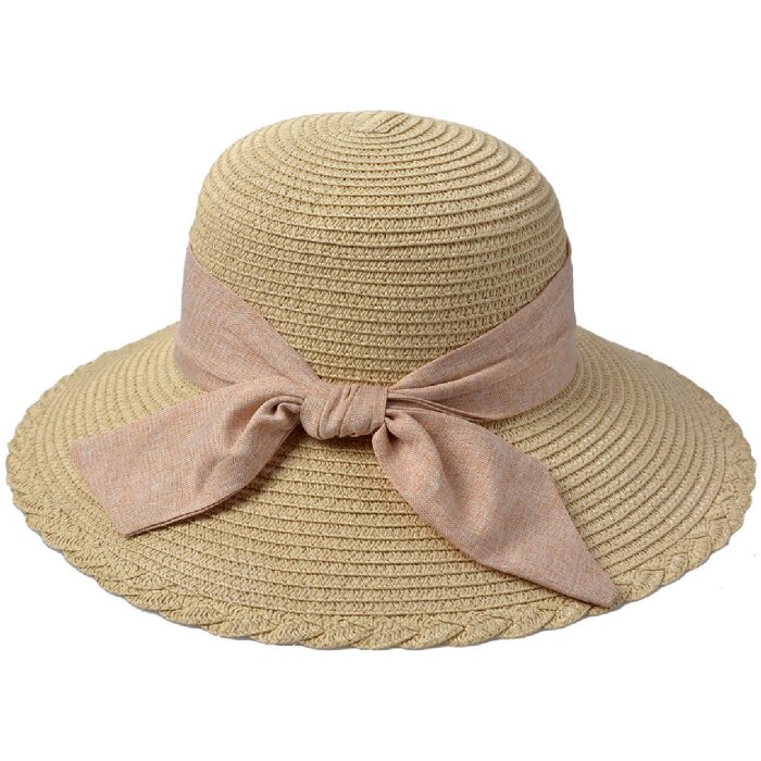 Juleeze JZHA0095BE Ladies Hat Bow Ribbon Beige One Size