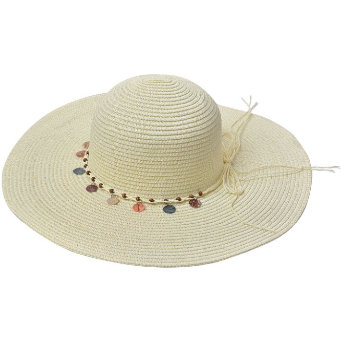 Juleeze JZHA0104 Beach hat beaded natural colour one size fits all