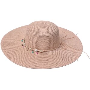 Juleeze JZHA0105 Ladies Hat Shell Necklace Pink One Size