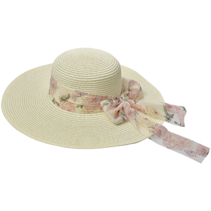 Juleeze JZHA0106 sun hat flower band cream one size fits all