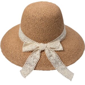 Juleeze JZHA0110 Sun Hat Lace Strap Beige One Size