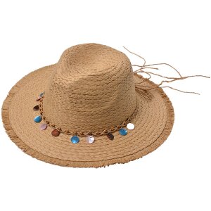 Juleeze JZHA0113 Straw Hat Beaded Decoration Natural One...