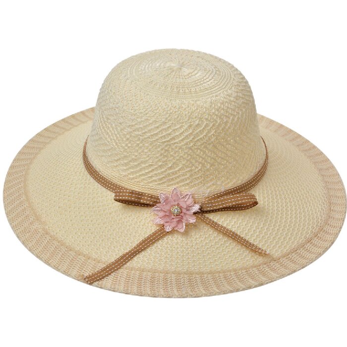 Juleeze JZHA0114 Ladies Hat Elegant Floral Decoration Beige One Size