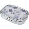 Juleeze JZPB0002 Pill box rose pattern metal grey 4x5cm