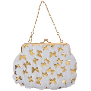 Luxury Juleeze JZWA0178W Clutch White Gold Butterflies...