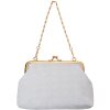 Juleeze JZWA0189W Evening bag white chain carrier gold 80x50mm