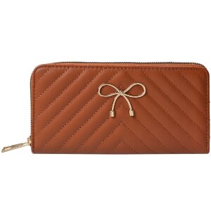 Juleeze JZWA0198 Quilted Wallet Caramel Brown 19x10cm