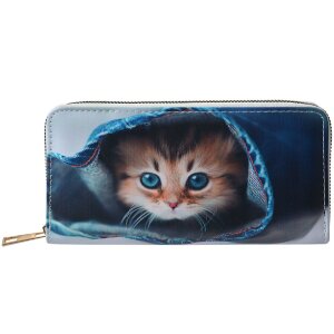 Juleeze JZWA0200 Cats Eye Wallet Beige/Blue 19x10cm