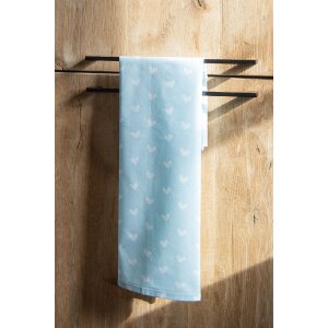 Clayre & Eef KT042.049 Kitchen Towel Heart Blue 47x70cm