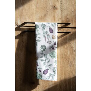 Clayre & Eef KT042.055 Vegetable Pattern Kitchen Towel Beige 47x70cm