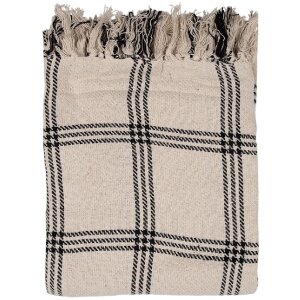 Clayre & Eef KT060.134 Plaid throw Beige Black 125x150cm