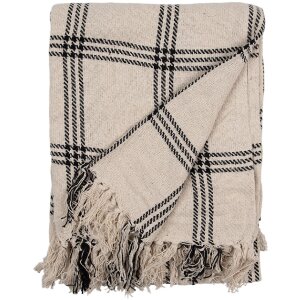 Clayre & Eef KT060.134 Plaid throw Beige Black 125x150cm