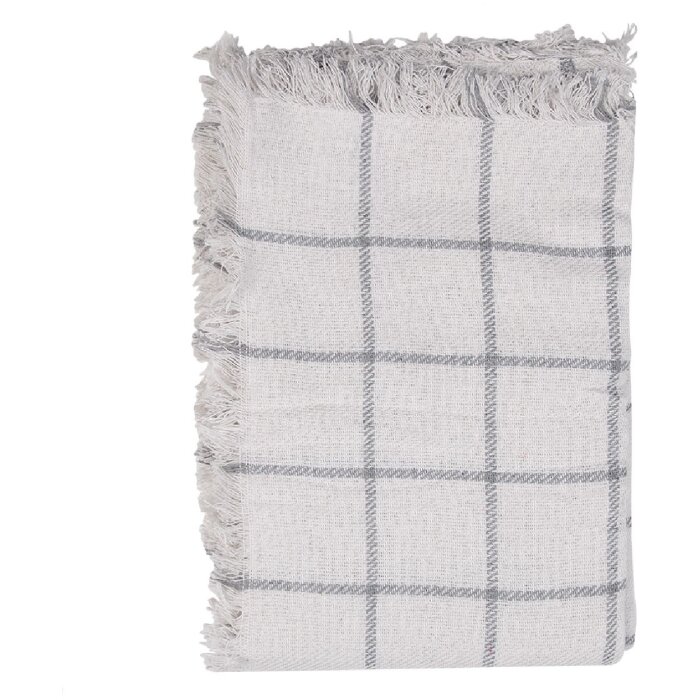 Clayre & Eef KT060.137 Cosy blanket check 125x150 White Grey