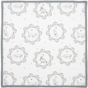 Clayre & Eef LGC43 Napkin Set White Grey 40x40cm 6...