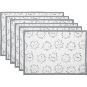 Clayre & Eef LGD40 Placemat White/Grey Horse Motif...