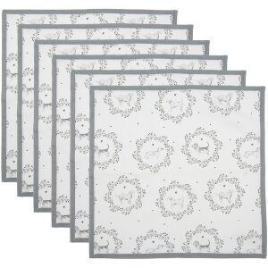 Clayre & Eef LGD43 cloth napkins white/grey motif...