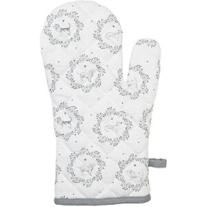 Clayre & Eef LGD44 Oven mitt dachshund white/grey...