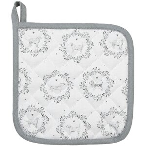 Clayre & Eef LGD45 Potholder dog motif white/grey...