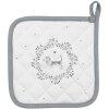 Clayre & Eef LGD45 Potholder dog motif white/grey 20x20cm