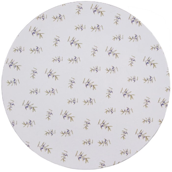 Clayre & Eef OLF85 Place Plate Olive Branches White Ø 33cm