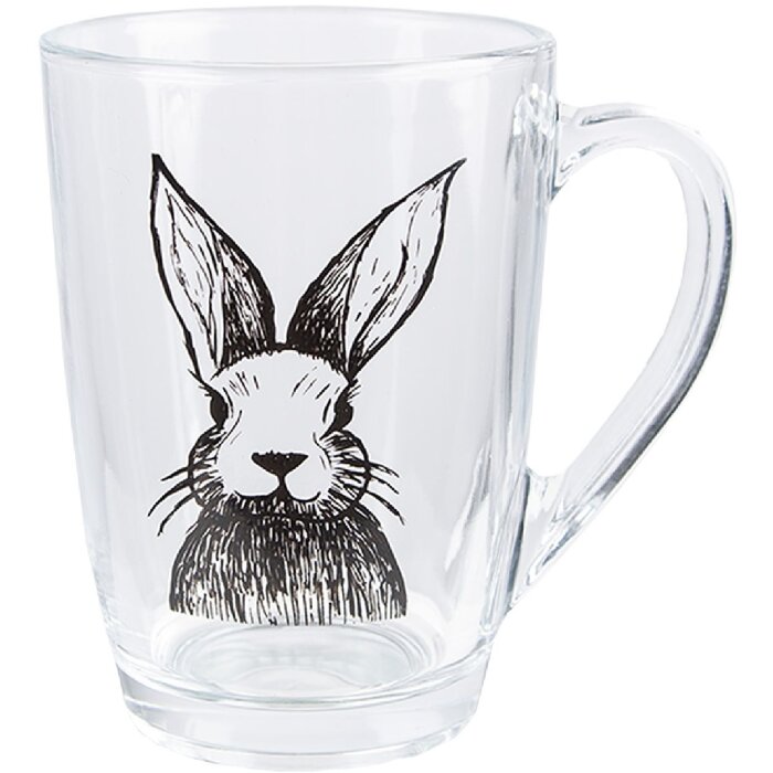 Clayre & Eef RAEGL0002 Tea Glass Rabbit Transparent 300ml 11x8x11cm