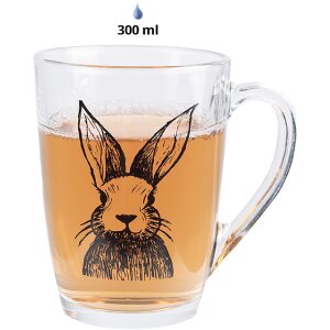 Clayre & Eef RAEGL0002 Tea Glass Rabbit Transparent...