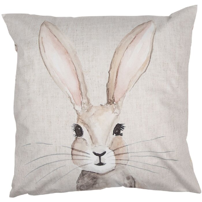 Clayre & Eef RUB22 Bunny Cushion Cover 45x45 Beige Decorative Cushion