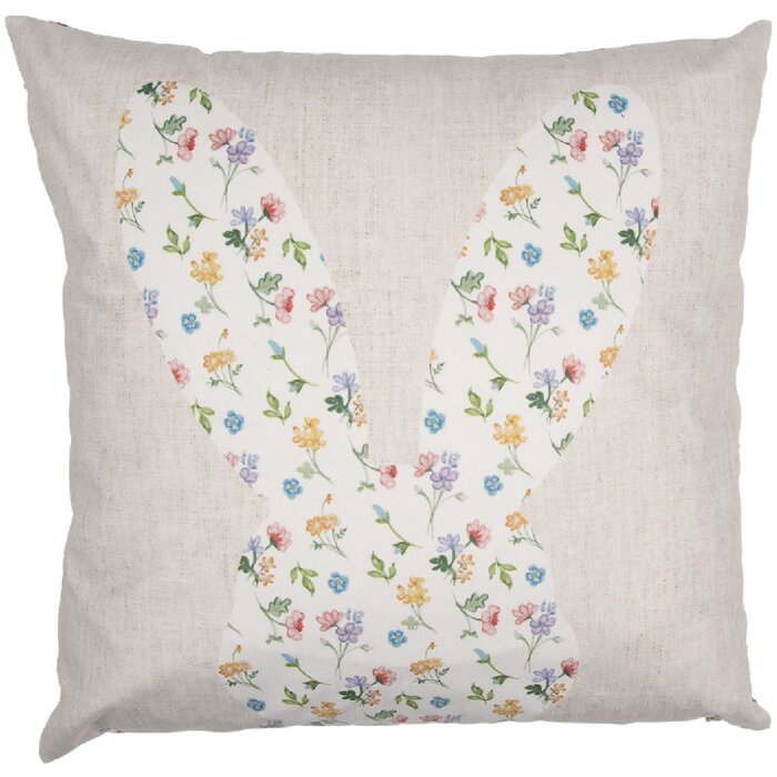 Clayre & Eef RUB23 Cushion Cover Floral Pattern Beige 45x45cm