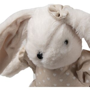 Clayre & Eef TW0596S Plush Rabbit Heart Dress Beige 23cm