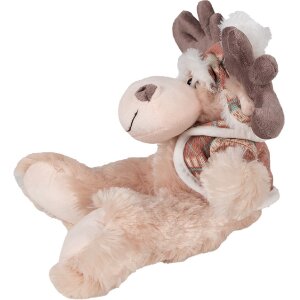 Clayre & Eef TW0599 Cuddly reindeer soft toy brown 22cm