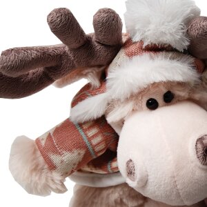 Clayre & Eef TW0599 Cuddly reindeer soft toy brown 22cm