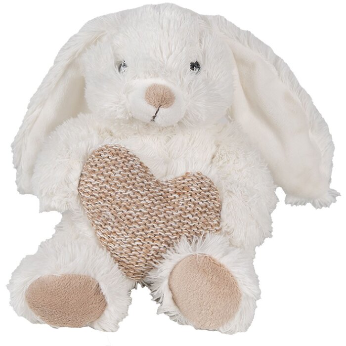 Clayre & Eef TW0600 Plush Rabbit Beige Heart 11x14x14cm