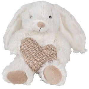 Clayre & Eef TW0600 Plush Rabbit Beige Heart 11x14x14cm