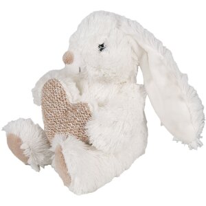 Clayre & Eef TW0600 Plush Rabbit Beige Heart 11x14x14cm