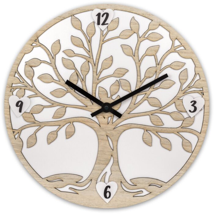 ZEP Vita wall clock wooden tree design natural white 30cm