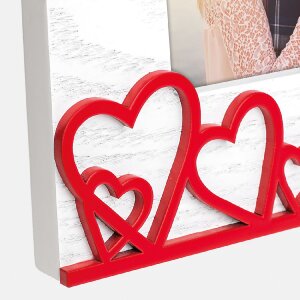 ZEP Wooden photo frame Amalia Horizontal 10x15 cm White with red hearts